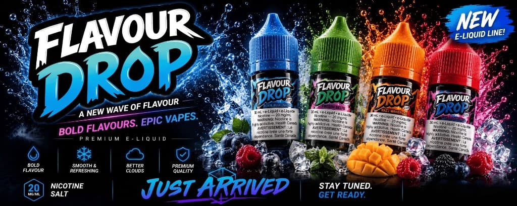 Flavour Drop โ premium e-liquid, just arrived